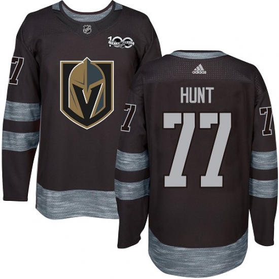 Men's Adidas Vegas Golden Knights #77 Brad Hunt Authentic Black 1917-2017 100th Anniversary NHL Jersey