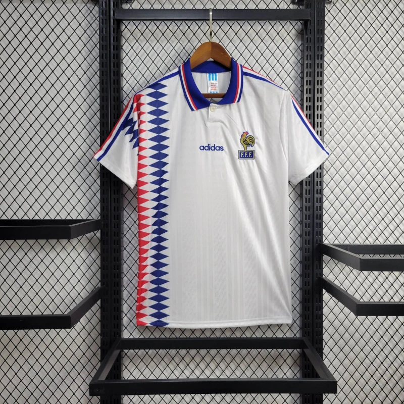 France Retro Soccer Jersey Away Custom Shirt World Cup 1994 - Ujersey Shop