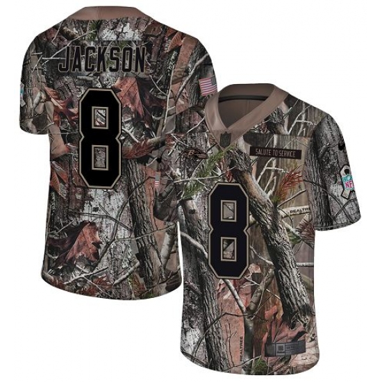 Youth Nike Baltimore Ravens #8 Lamar Jackson Limited Camo Salute to Service NFL Jersey - Ujersey