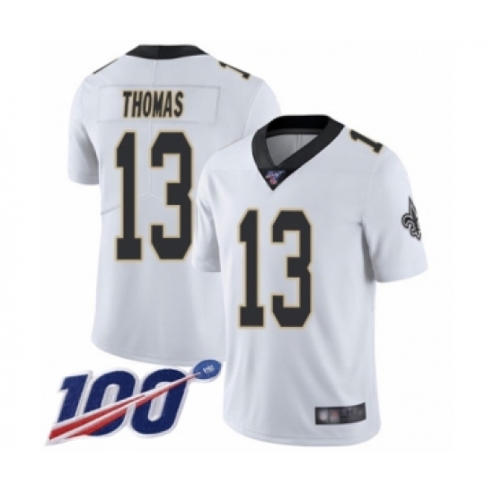 Men's New Orleans Saints #13 Michael Thomas White Vapor Untouchable Limited Player 100th Season Football Jersey - Ujersey