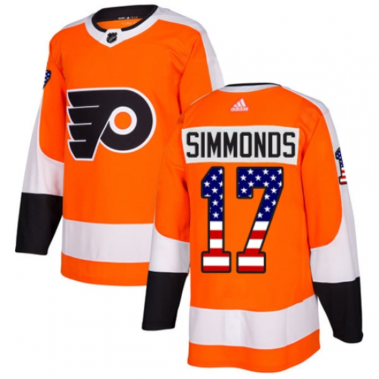 Youth Adidas Philadelphia Flyers #17 Wayne Simmonds Authentic Orange USA Flag Fashion NHL Jersey - Ujersey