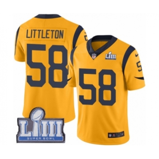 Men's Nike Los Angeles Rams #58 Cory Littleton Limited Gold Rush Vapor Untouchable Super Bowl LIII Bound NFL Jersey - Ujersey