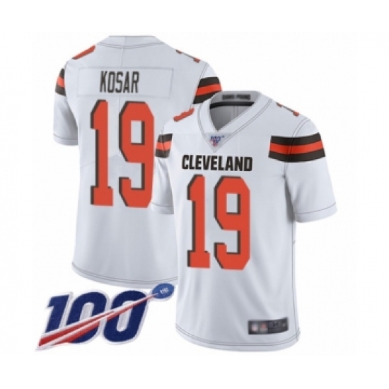 Men's Cleveland Browns #19 Bernie Kosar White Vapor Untouchable Limited Player 100th Season Football Jersey - Ujersey