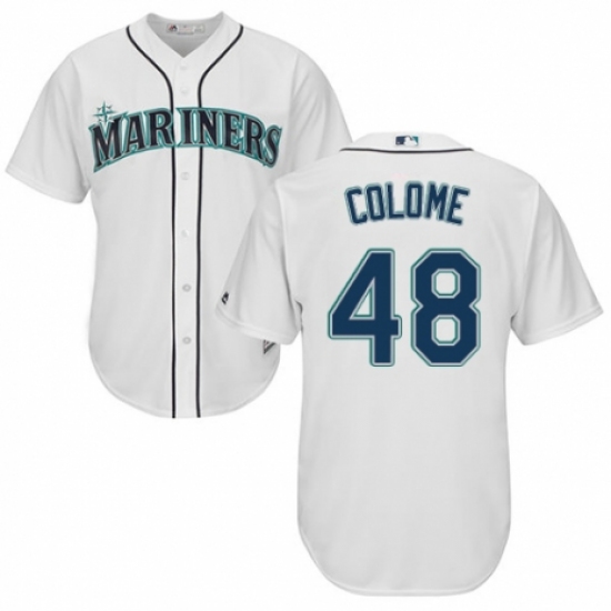 Youth Majestic Seattle Mariners #48 Alex Colome Authentic White Home Cool Base MLB Jersey - Ujersey