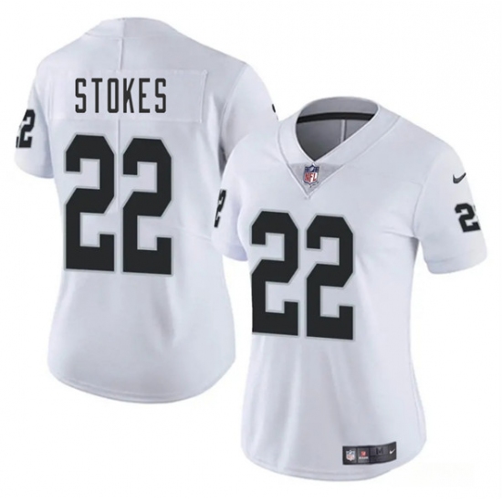 Women's Las Vegas Raiders #22 Eric Stokes White 2025 Vapor Football Stitched Jersey(Run Small)