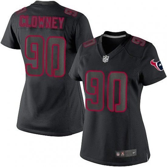 Women's Nike Houston Texans #90 Jadeveon Clowney Limited Black Impact NFL Jersey - Ujersey