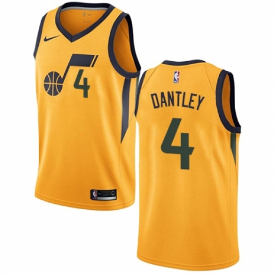 Men's Nike Utah Jazz #4 Adrian Dantley Authentic Gold NBA Jersey Statement Edition - Ujersey