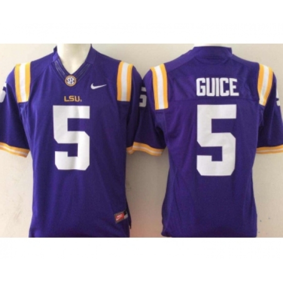 LSU Tigers 5 Derrius Guice Purple College Football Jersey - Ujersey