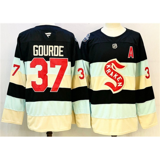 Men's Seattle Kraken #37 Yanni Gourde Deep Sea Blue Winter Classic With A Stitched Hockey Jersey - Ujersey