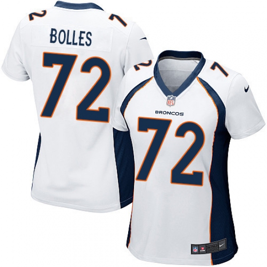Women's Nike Denver Broncos #72 Garett Bolles Game White NFL Jersey