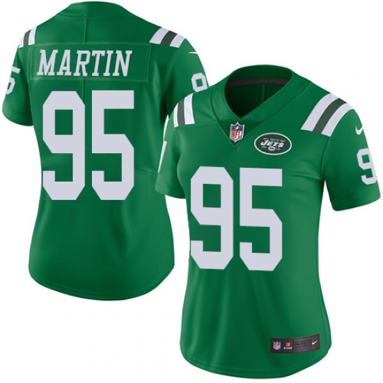 Women's Nike New York Jets #95 Josh Martin Limited Green Rush Vapor Untouchable NFL Jersey - Ujersey