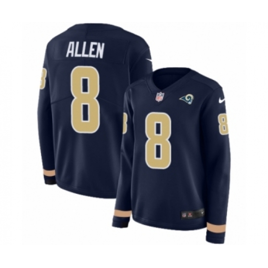 Women's Nike Los Angeles Rams #8 Brandon Allen Limited Navy Blue Therma Long Sleeve NFL Jersey - Ujersey