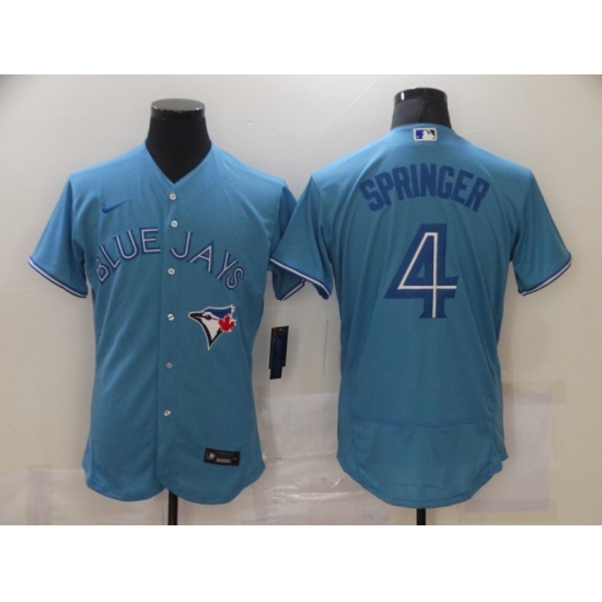 Men's Toronto Blue Jays #4 George Springer Light Blue Nike Royal Alternate Replica Player Jersey - Ujersey
