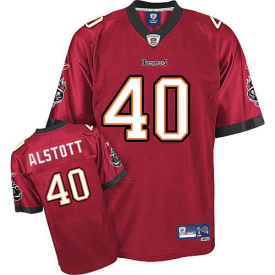 Reebok Tampa Bay Buccaneers #40 Mike Alstott Red Team Color Replica Throwback NFL Jersey - Ujersey