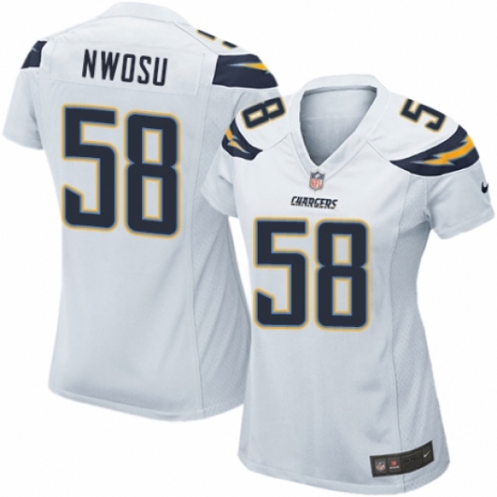 Women's Nike Los Angeles Chargers #58 Uchenna Nwosu Game White NFL Jersey - Ujersey