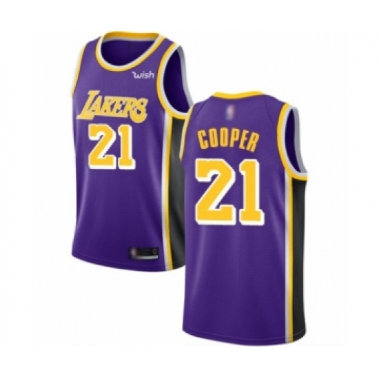 Men's Los Angeles Lakers #21 Michael Cooper Authentic Purple Basketball Jerseys - Icon Edition - Ujersey