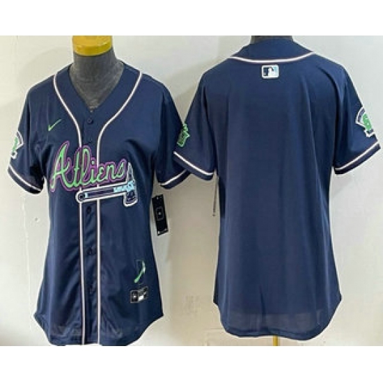 Youth Atlanta Braves Blank Navy Galaxy With Outkast Vapor Limited Stitched Jersey - Ujersey