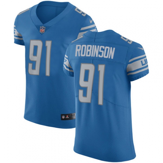 Men's Nike Detroit Lions #91 A'Shawn Robinson Light Blue Team Color Vapor Untouchable Elite Player NFL Jersey - Ujersey