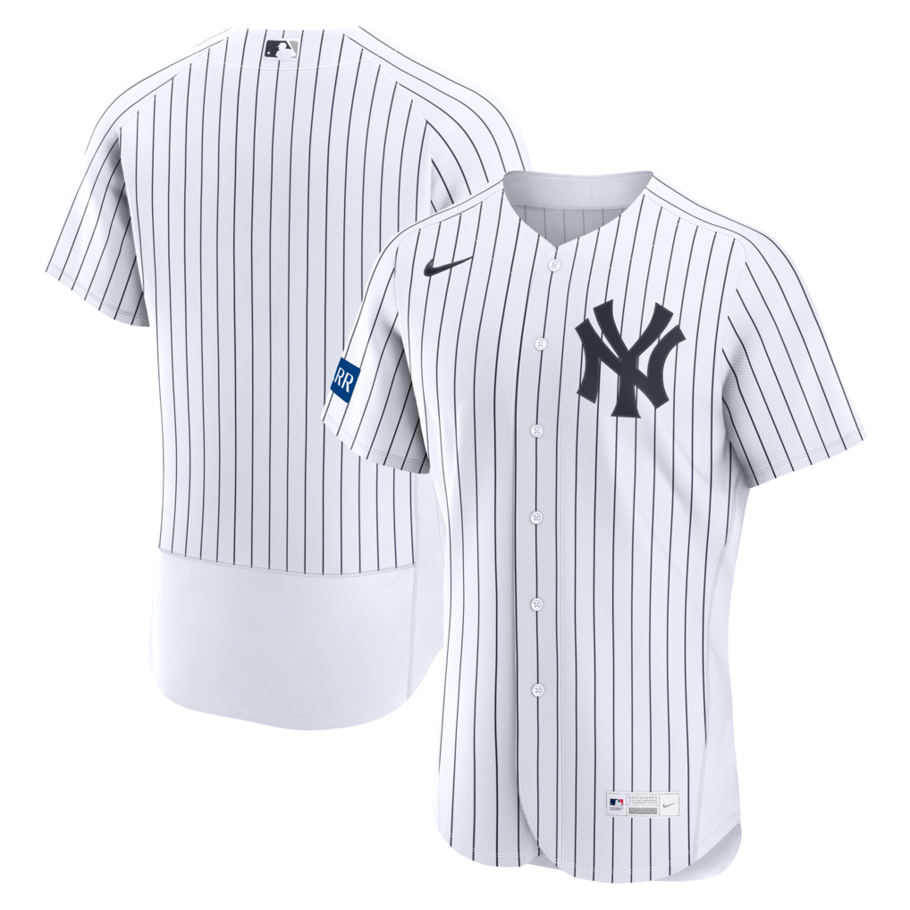 Men's New York Yankees Nike White Home Sponsor Patch Authentic Jersey - Ujersey