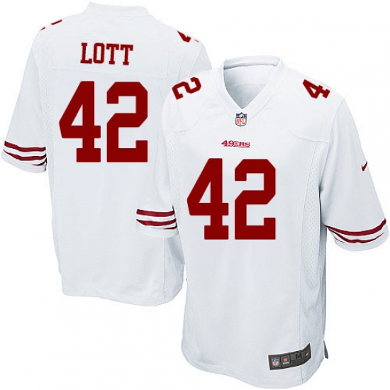 Men's Nike San Francisco 49ers #42 Ronnie Lott Game White NFL Jersey - Ujersey