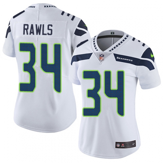 Women's Nike Seattle Seahawks #34 Thomas Rawls White Vapor Untouchable Limited Player NFL Jersey - Ujersey