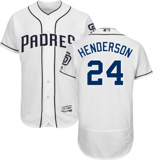 Men's Majestic San Diego Padres #24 Rickey Henderson White Home Flex Base Authentic Collection MLB Jersey - Ujersey