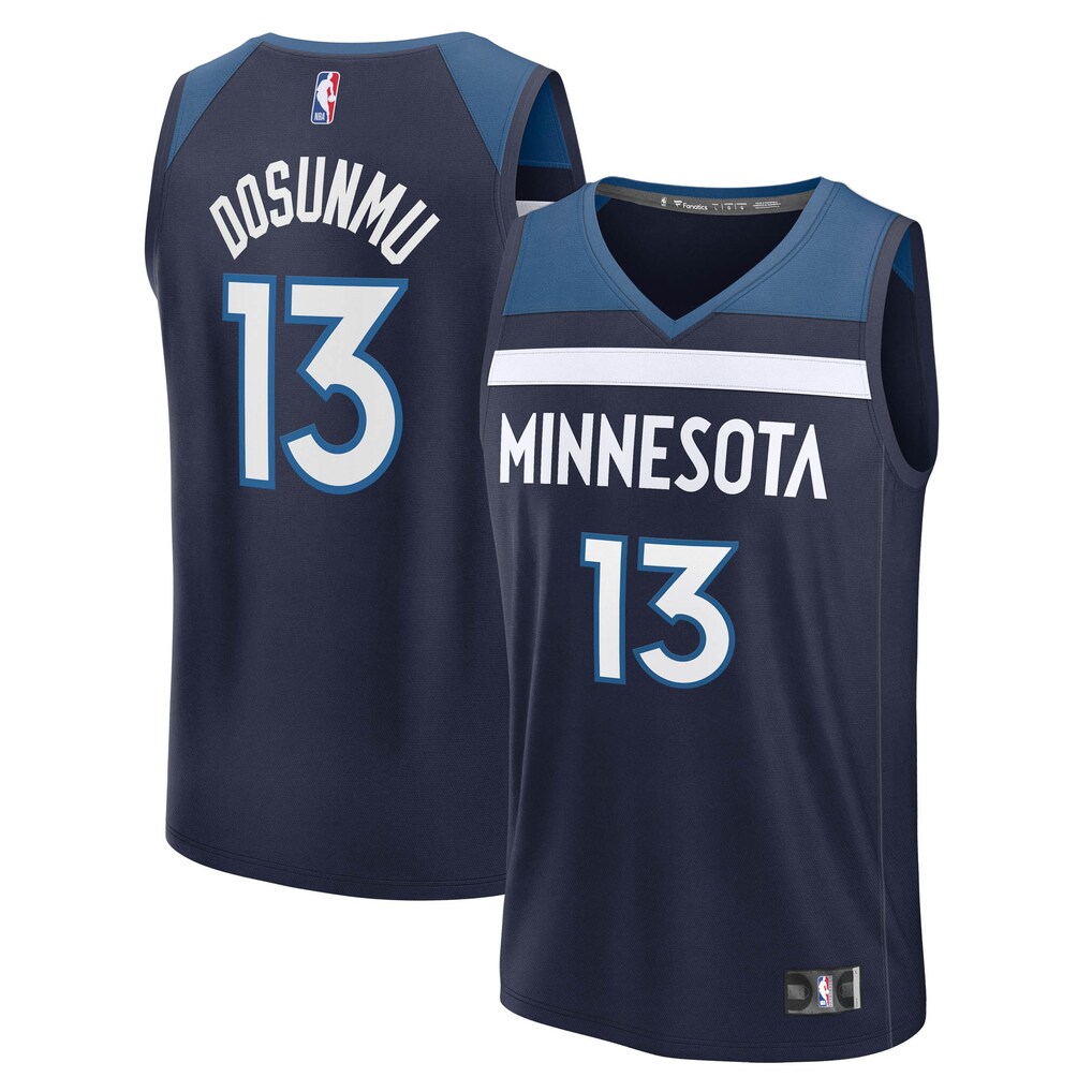 Men's Minnesota Timberwolves Ayo Dosunmu Fanatics Navy Fast Break Replica Jersey - Icon Edition - Ujersey