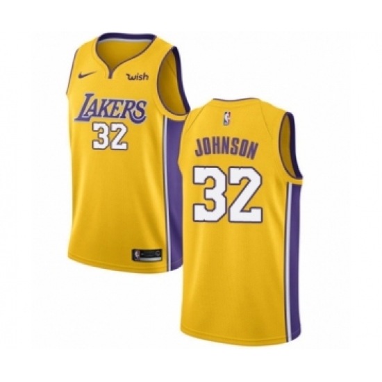 Youth Los Angeles Lakers #32 Magic Johnson Swingman Gold Home Basketball Jersey - Icon Edition - Ujersey
