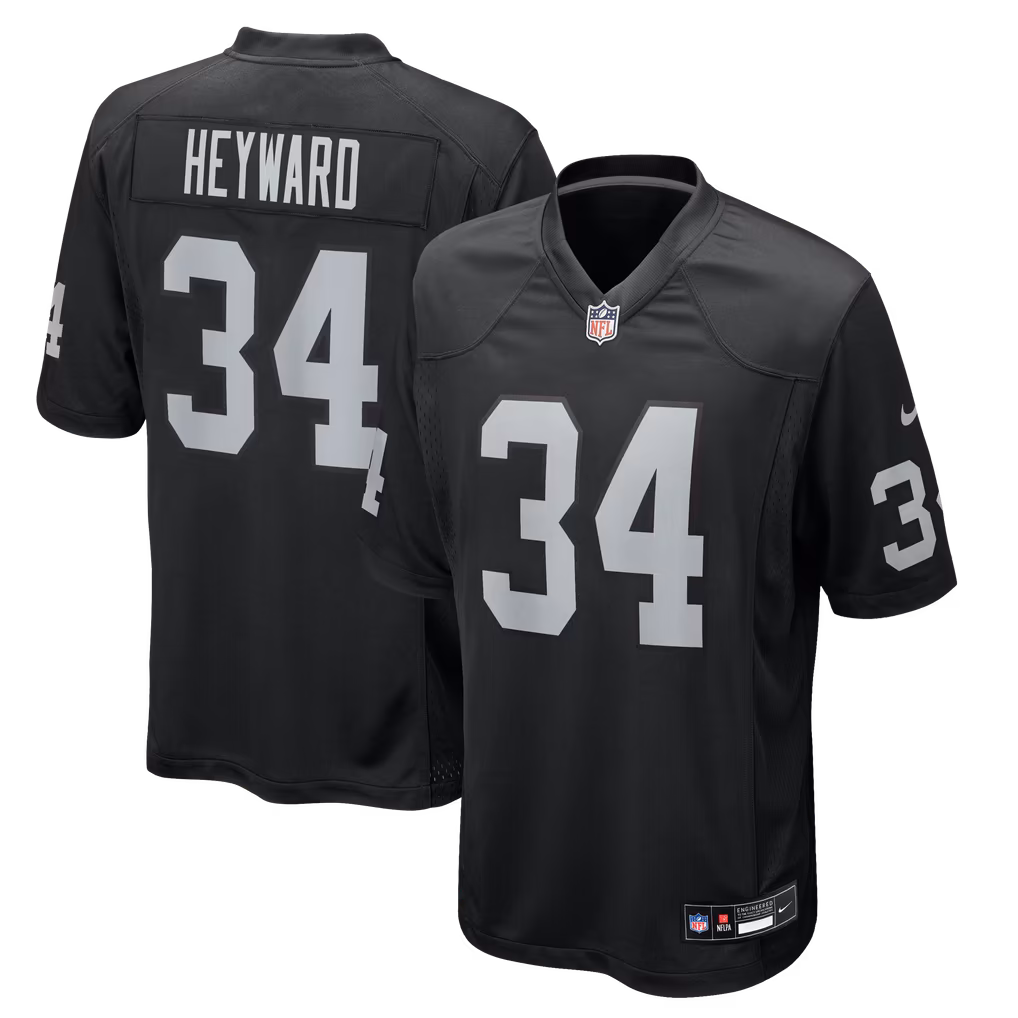 Men's Las Vegas Raiders Connor Heyward Nike Black Team Game Jersey