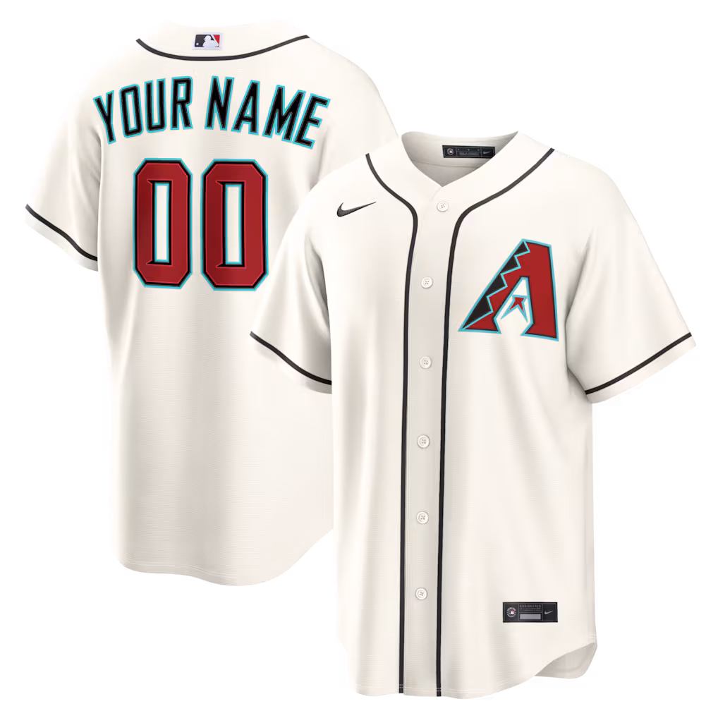 Men's Arizona Diamondbacks Nike Cream Home Replica Custom Jersey - ujerseystore