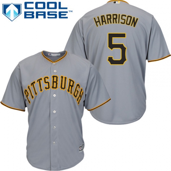 Youth Majestic Pittsburgh Pirates #5 Josh Harrison Authentic Grey Road Cool Base MLB Jersey - Ujersey