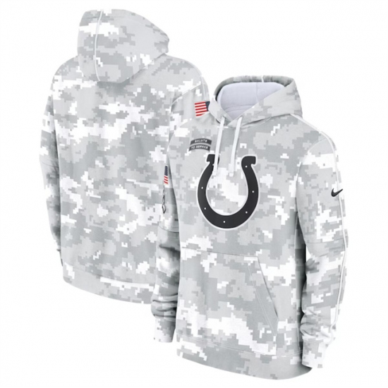 Men's Indianapolis Colts 2024 Arctic Camo Salute To Service Club Fleece Pullover Hoodie - Ujersey NHL