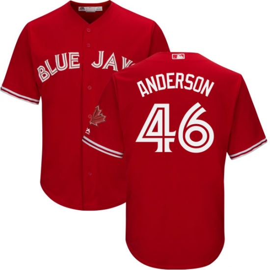 Men's Majestic Toronto Blue Jays #46 Brett Anderson Replica Scarlet Alternate Cool Base MLB Jersey - Ujersey