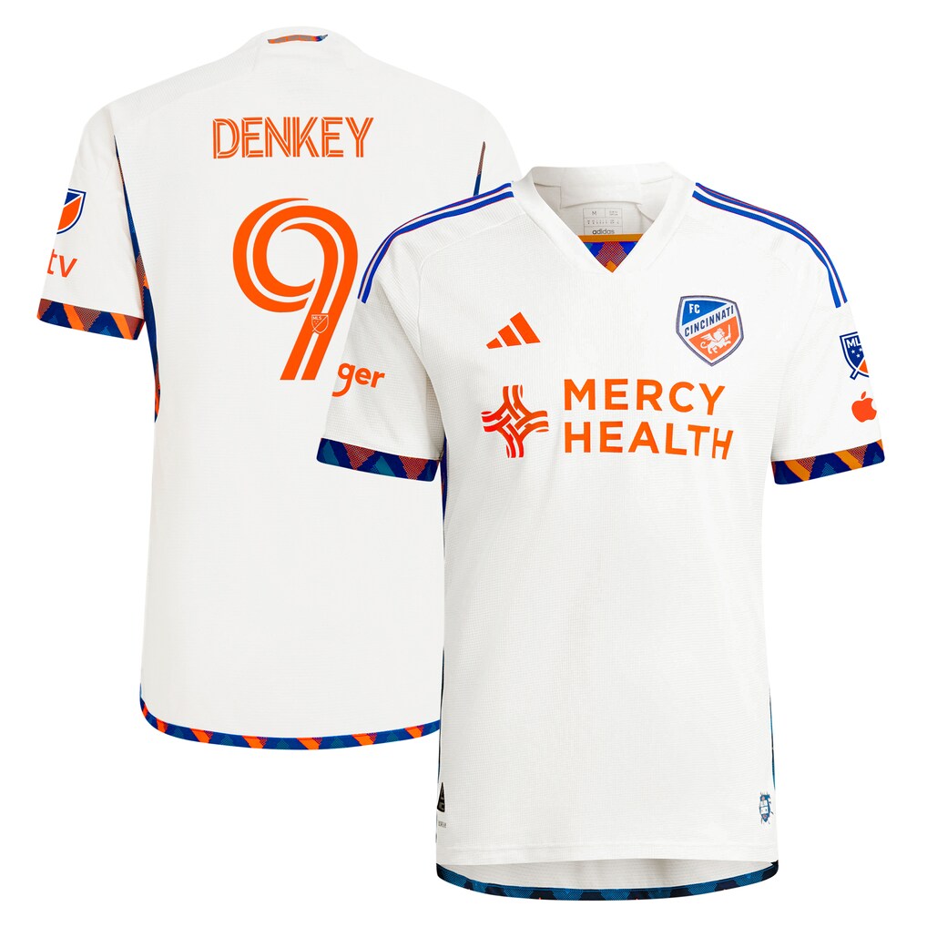 Men's FC Cincinnati Kévin Denkey adidas White 2024 The Canvas Kit Authentic Player Jersey - Ujersey