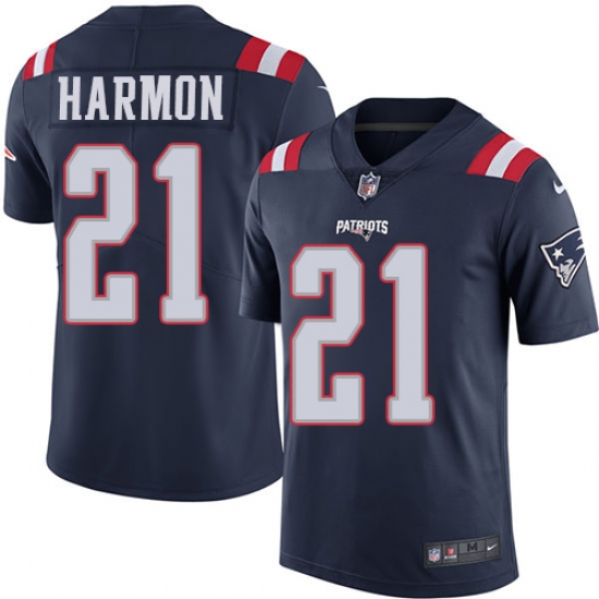 Youth Nike New England Patriots #21 Duron Harmon Limited Navy Blue Rush Vapor Untouchable NFL Jersey - Ujersey