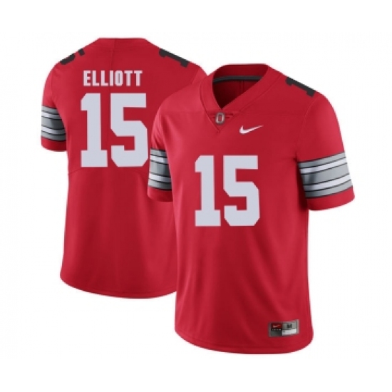 Ohio State Buckeyes 15 Ezekiel Elliott Red 2018 Spring Game College Football Limited Jersey - Ujersey