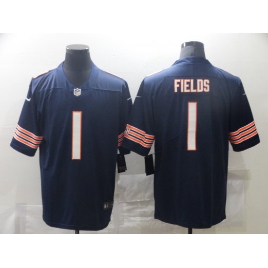 Men's Chicago Bears #1 Justin Fields Nike Navy 2021 NFL Draft First Round Pick Alternate Limited Jersey - Ujersey