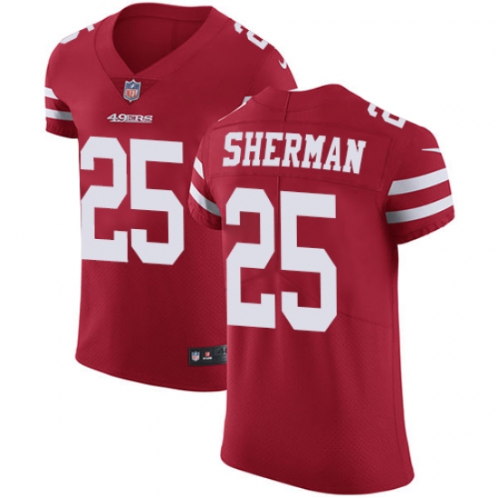 Men's Nike San Francisco 49ers #25 Richard Sherman Red Team Color Vapor Untouchable Elite Player NFL Jersey - Ujersey