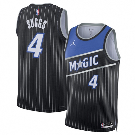 Men's Orlando Magic #4 Jalen Suggs Black 2025 Statement Edition Stitched Basketball Basketball Jersey - Ujersey