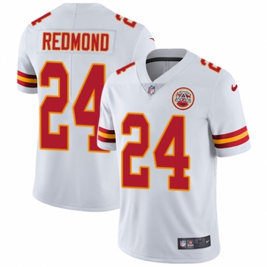 Men's Nike Kansas City Chiefs #24 Will Redmond White Vapor Untouchable Limited Player NFL Jersey - Ujersey