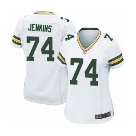 Women's Green Bay Packers #74 Elgton Jenkins Game White Football Jersey - Ujersey