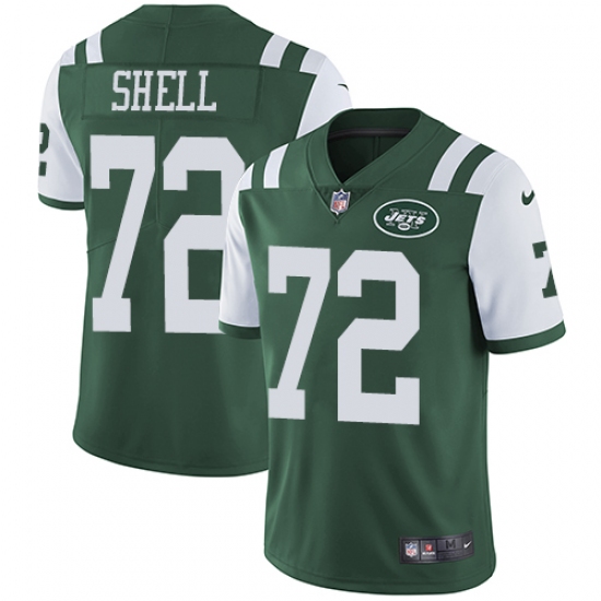 Youth Nike New York Jets #72 Brandon Shell Green Team Color Vapor Untouchable Elite Player NFL Jersey - Ujersey