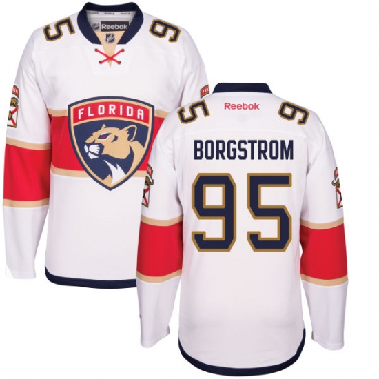 Youth Reebok Florida Panthers #95 Henrik Borgstrom Authentic White Away NHL Jersey - Ujersey