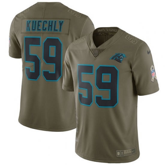 Youth Nike Carolina Panthers #59 Luke Kuechly Limited Olive 2017 Salute to Service NFL Jersey - Ujersey