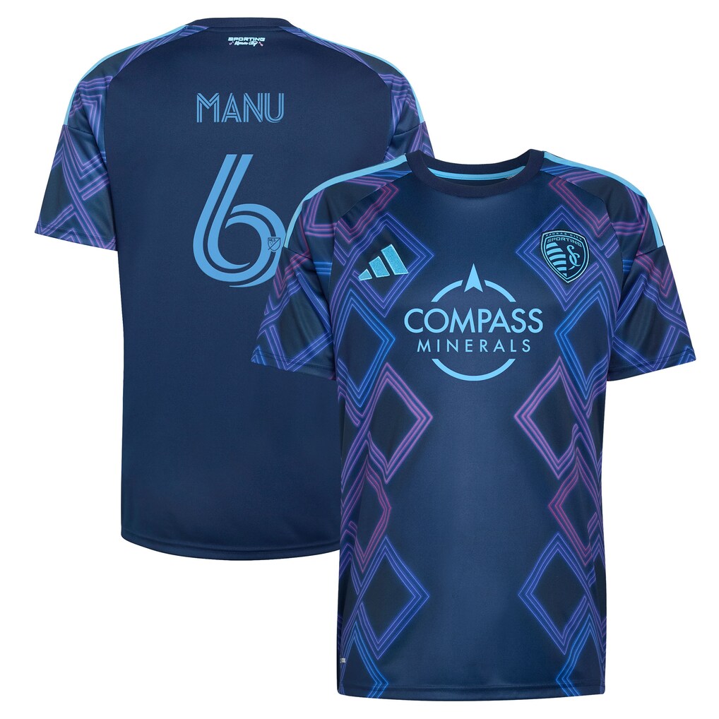 Men's Sporting Kansas City Manu García adidas Blue 2026 The 18th & Vine Kit Replica Jersey - Ujersey