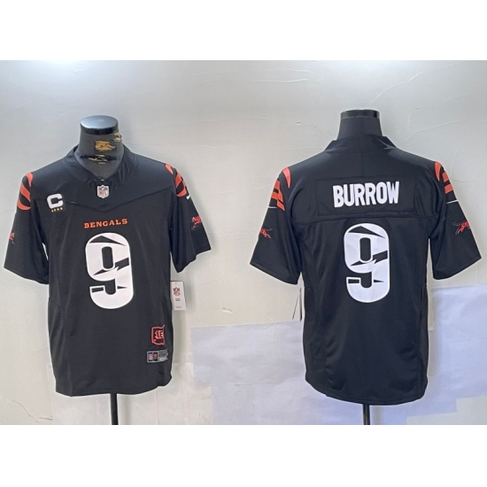 Men's Cincinnati Bengals #9 Joe Burrow Limited Black Fashion FUSE Jersey - Ujersey