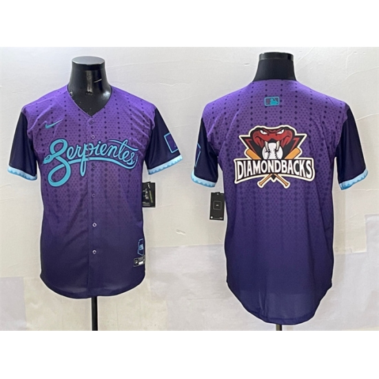 Men's Arizona Diamondbacks Team Big Logo Purple 2025 City Connect Limited Stitched Baseball Jersey - Ujersey