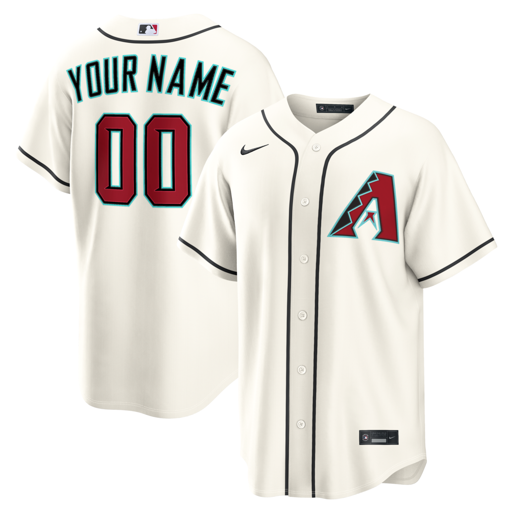 Men's Arizona Diamondbacks Nike Cream Home Replica Custom Jersey - U-jersey