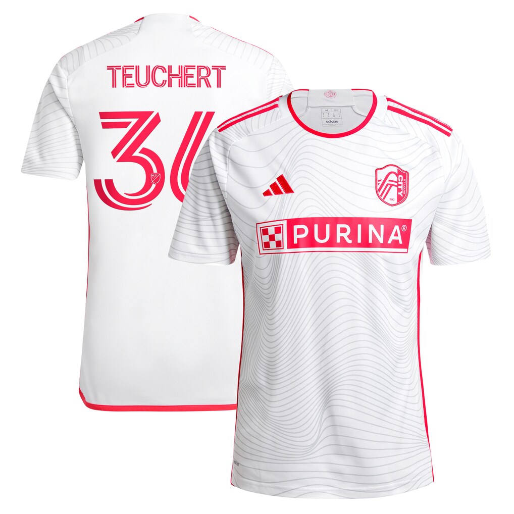 Men's St. Louis City SC Cedric Teuchert adidas White 2024 The Confluence Kit Replica Player Jersey - Ujersey