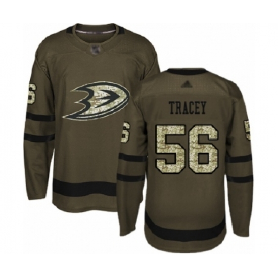 Youth Anaheim Ducks #56 Brayden Tracey Authentic Green Salute to Service Hockey Jersey - Ujersey